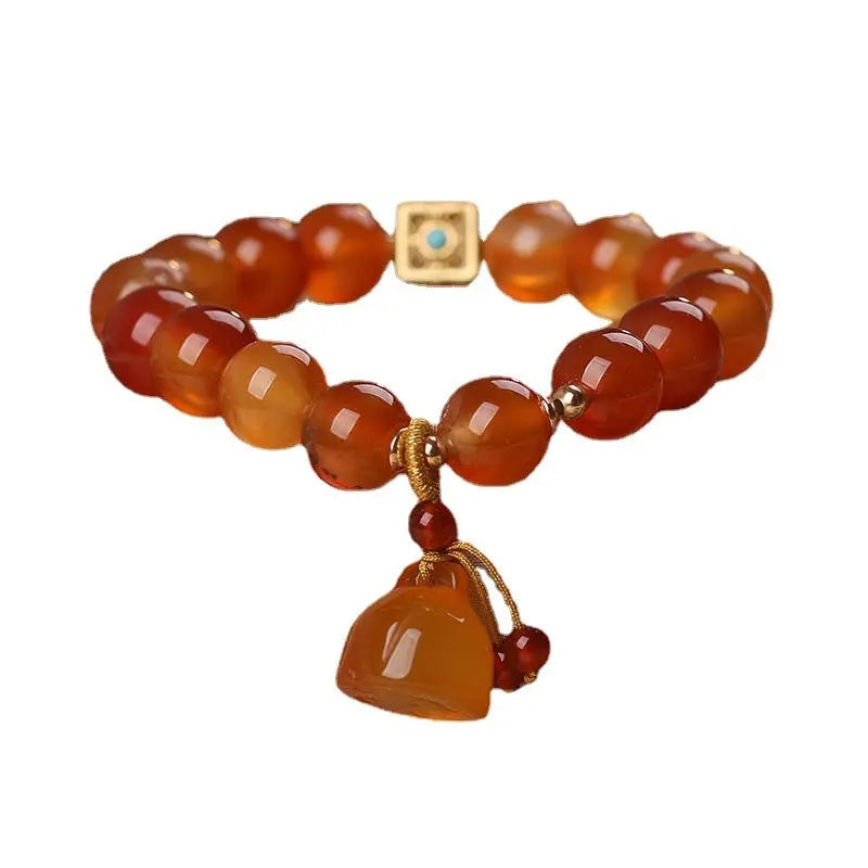 Natural Agate Bracelet For Women Light Luxury Minority Lotus Seedpod null