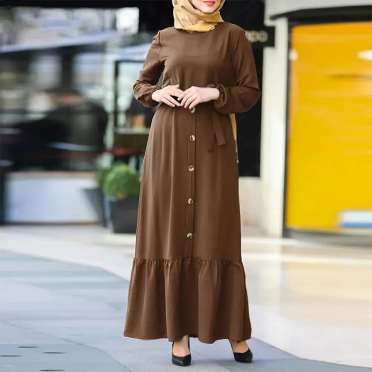 Women's Pullover Round Neck Muslim Dress null