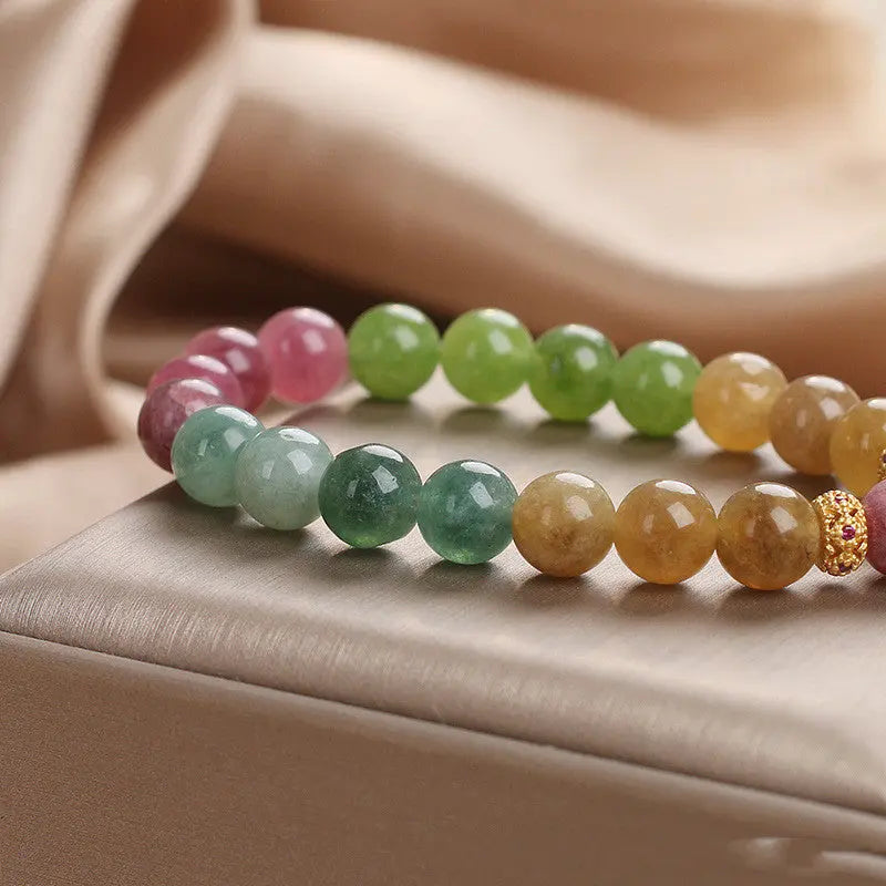 Color Tourmaline Jade Bracelet For Women Special Interest Light Luxury null