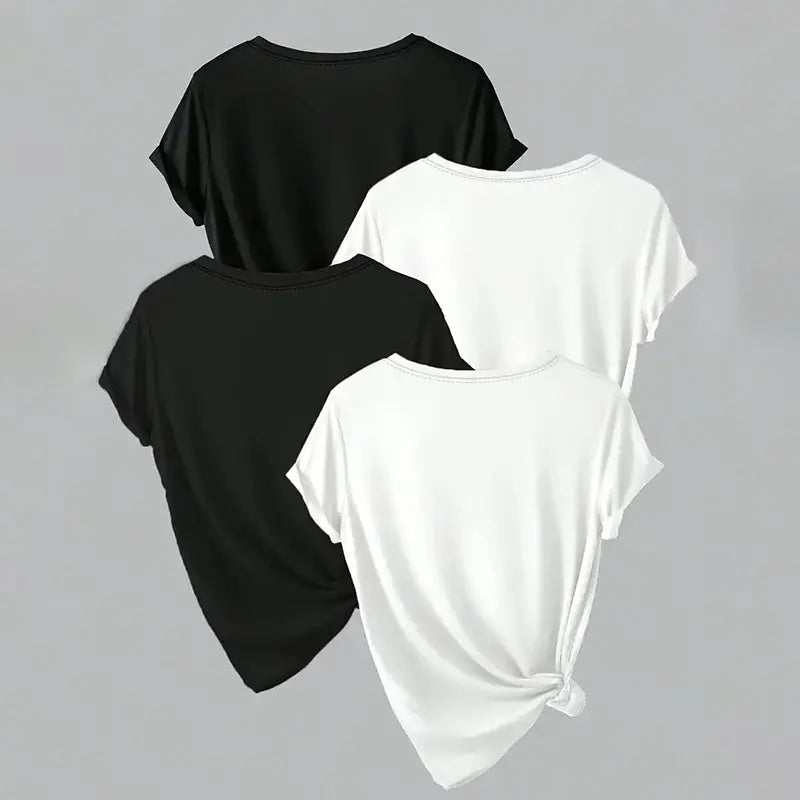 Short Sleeve Basic Tees Soft Crew Neck Trendy Summer Tops null