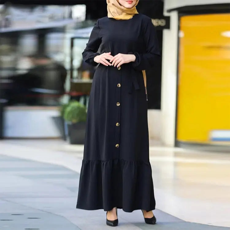 Women's Pullover Round Neck Muslim Dress null