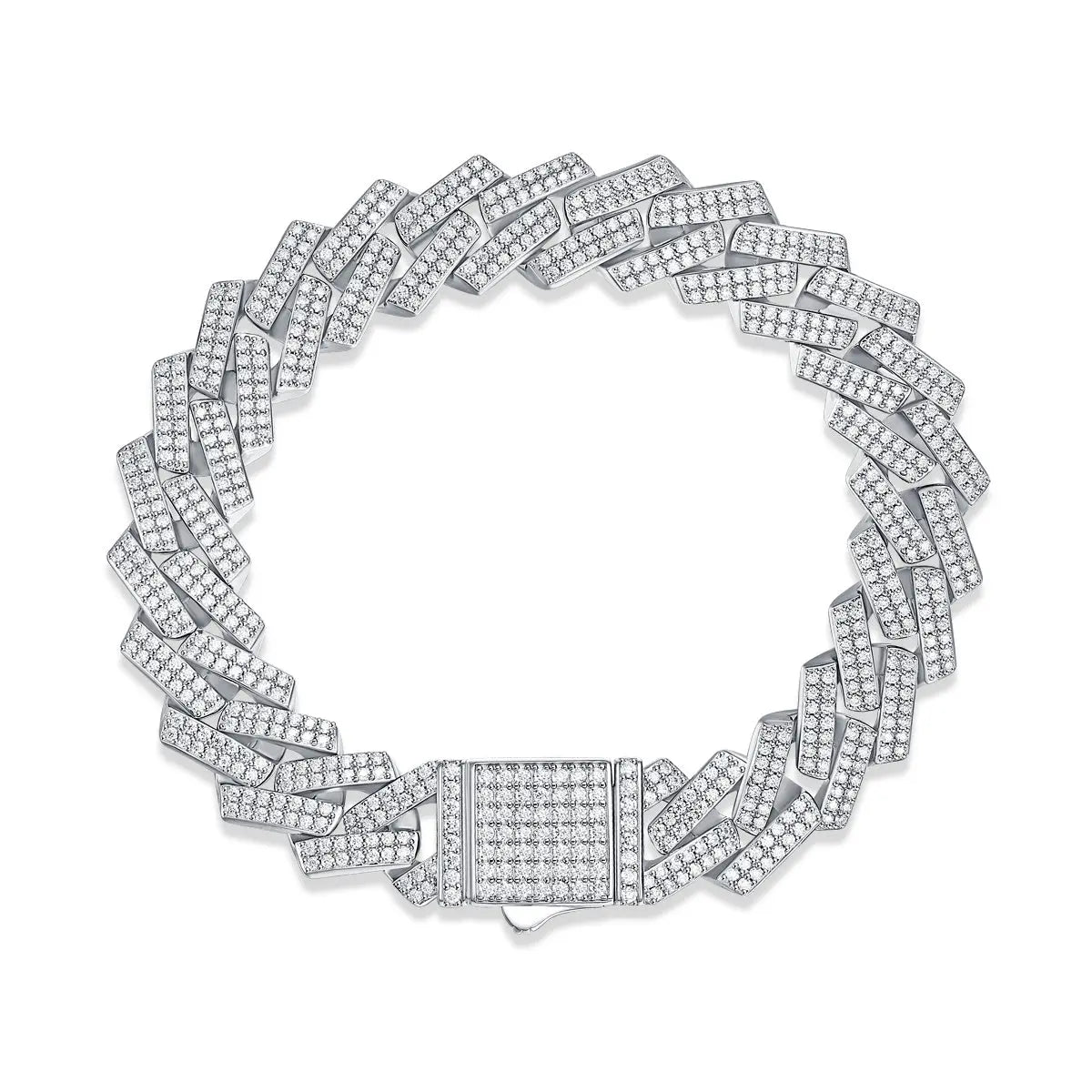 The Keel Luxury Fashion Mossan Diamond S925 Silver Bracelet Rivaling Natural Diamonds null