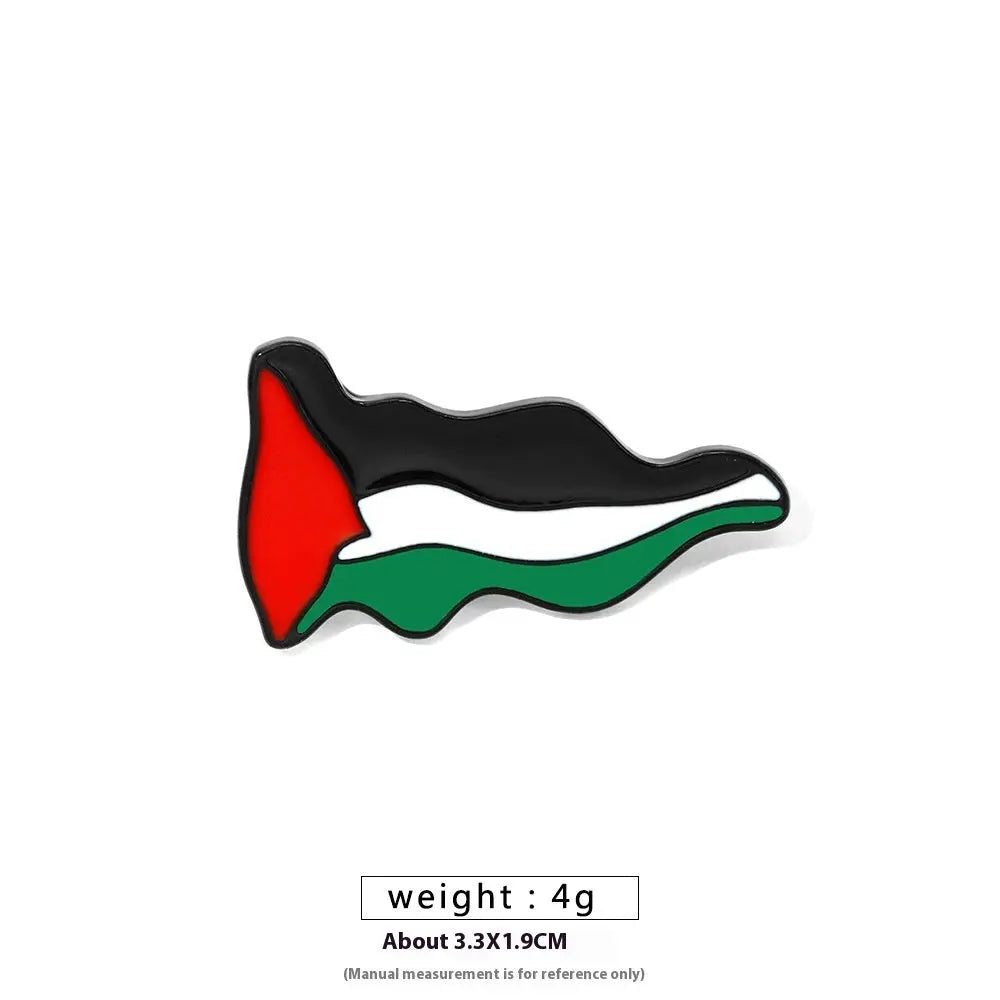 Free Palestine Flag Brooch Gold Badge Clothes Accessories Pin null
