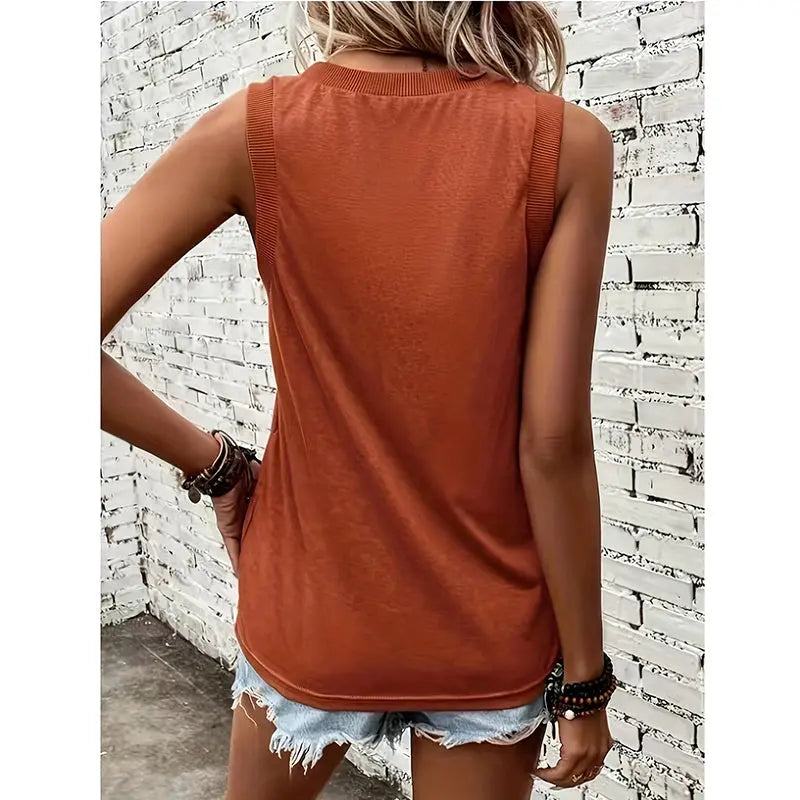 Women V Neck Tank Tops Summer Sleeveless Shirts null