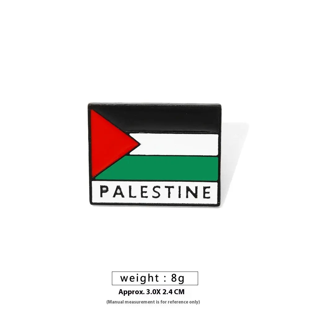 Free Palestine Flag Brooch Gold Badge Clothes Accessories Pin null