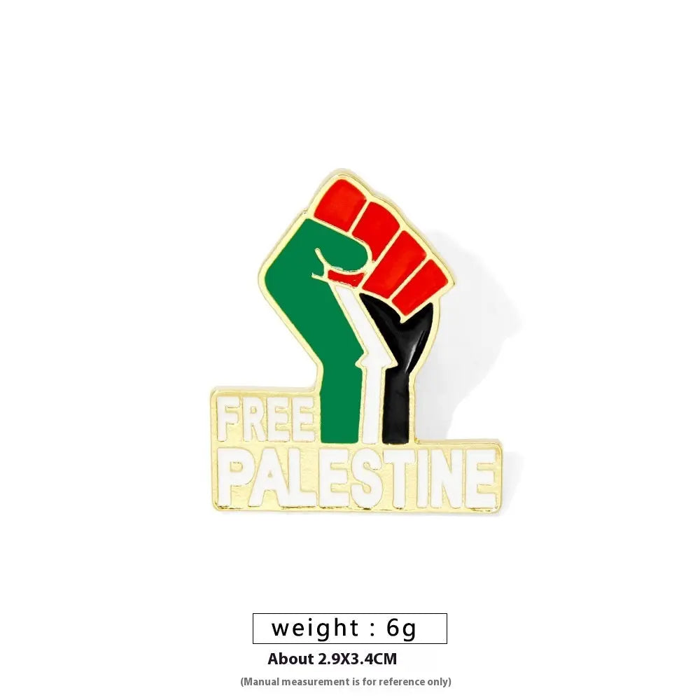 Free Palestine Flag Brooch Gold Badge Clothes Accessories Pin null