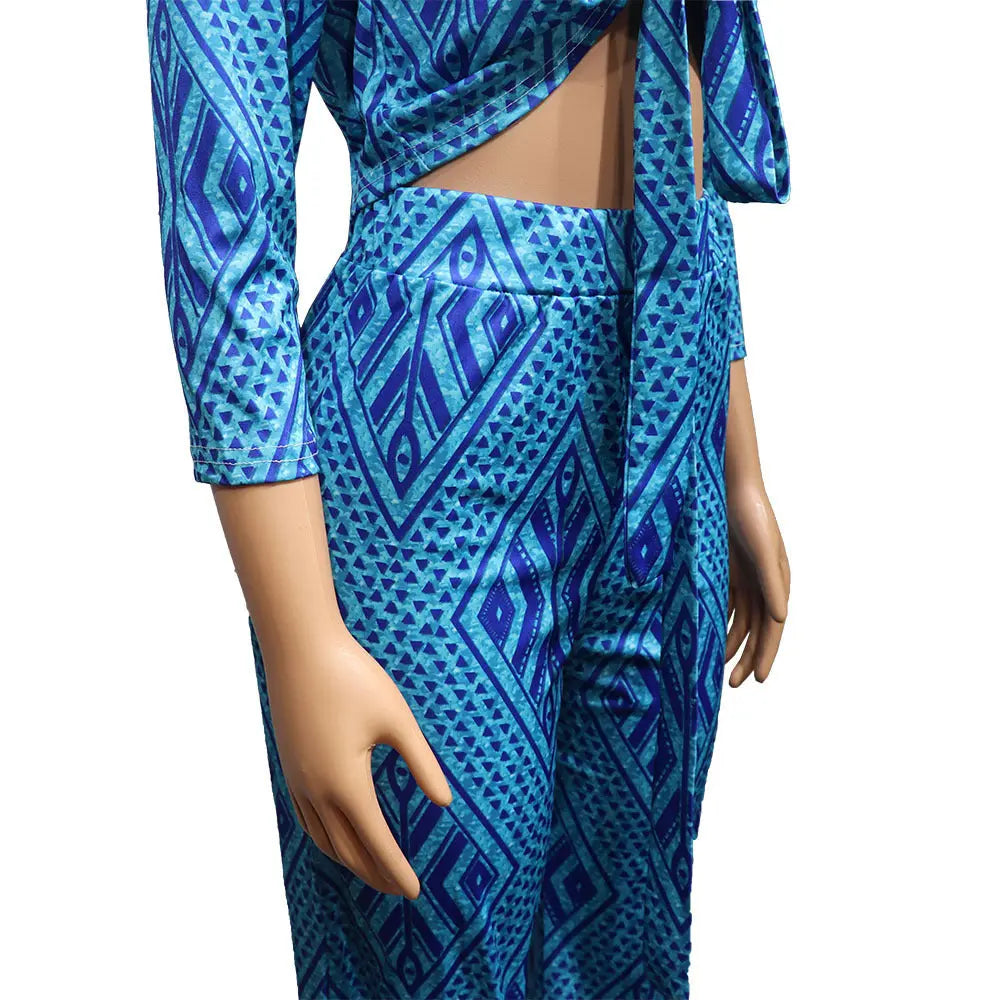 African Women Fashion Tops And Pants Set null
