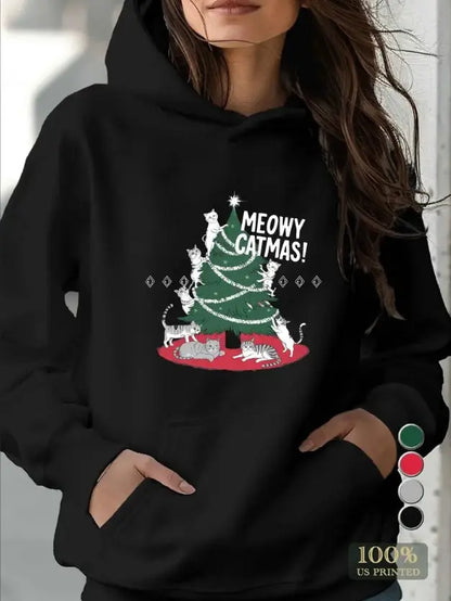 Teediy Cats Christmas MEOWY CATMAS  Original Womens Sweatshirts null