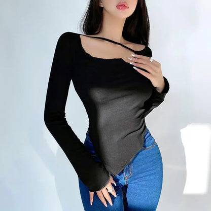 Small Slim Irregular Thin Blouse T-shirt null