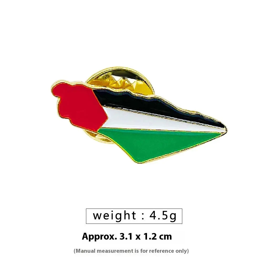 Free Palestine Flag Brooch Gold Badge Clothes Accessories Pin null