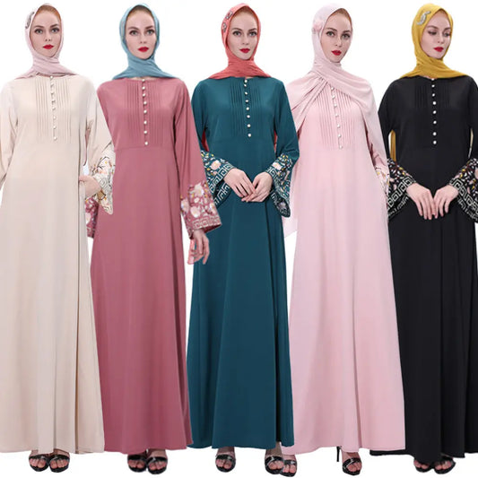 Retro slim Muslim women's dress summer null