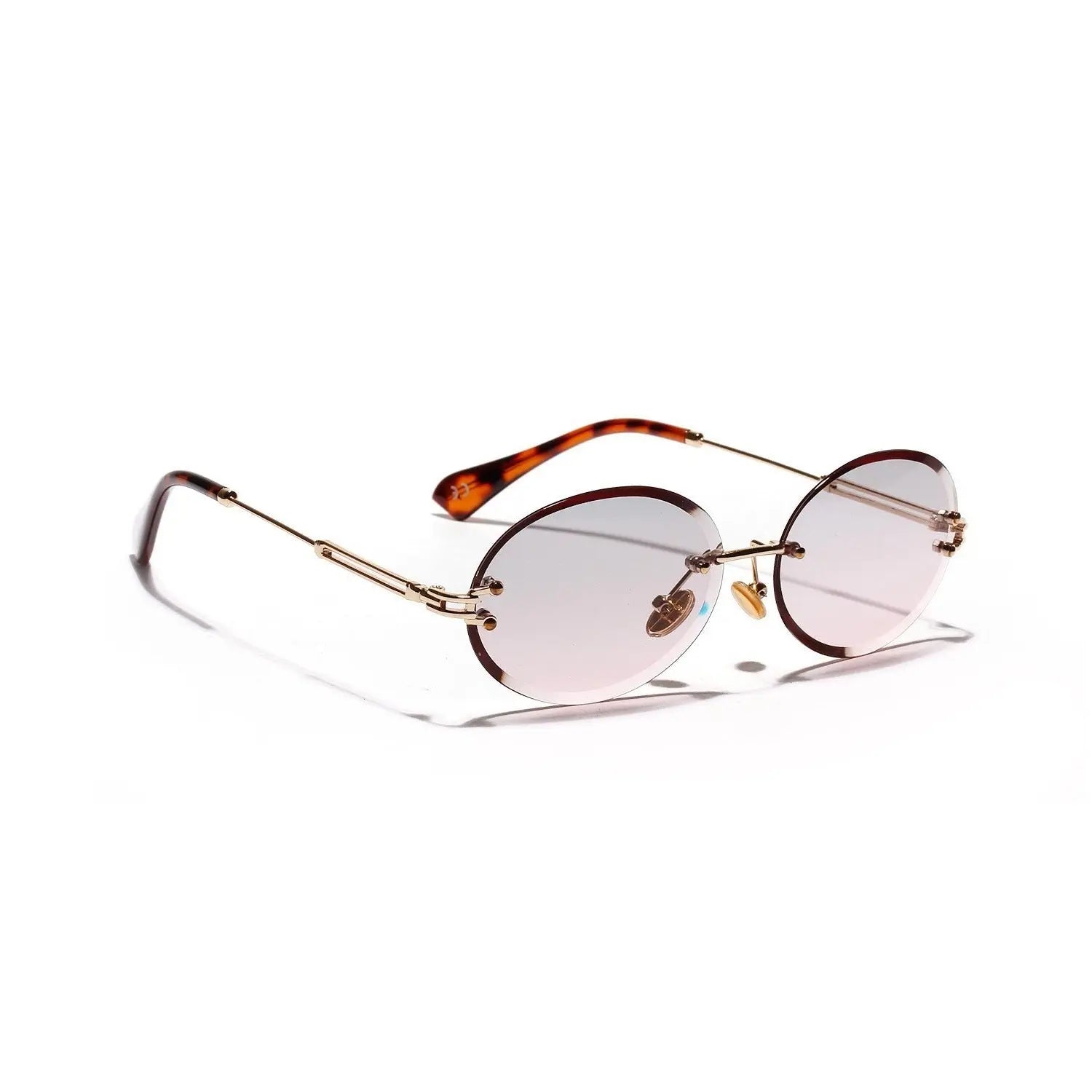 Women Oval crystal glasses eye ear ladies Rimless null