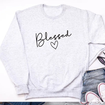 Long-sleeved sweater blessed love pattern European and American trend letters casual tops null