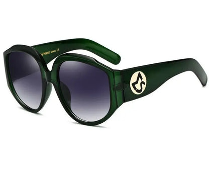 New Arrival Oversize Women Round Sun Glasses Fashion Ladies Olive Frames Glasses null