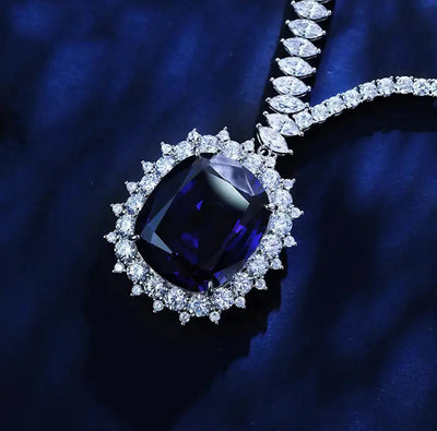 Women's Fashion Synthetic Sapphire Necklace - Nadastore