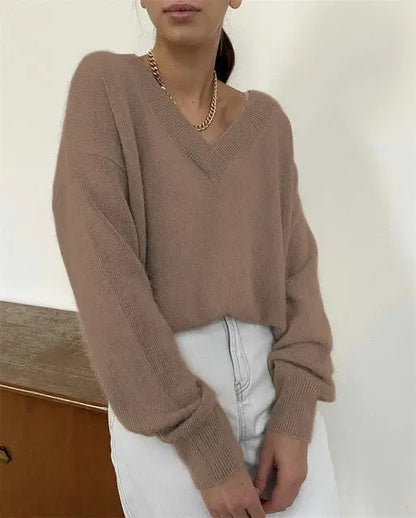 Soft Cashmere Sweater Women Casual LoosePullovers Tops null