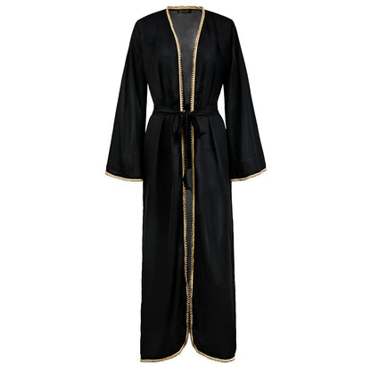Bandage cardigan robe Muslim dress null