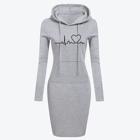 Autumn Winter Women Hoodies Sweatshirts Long-sleeved Dress null