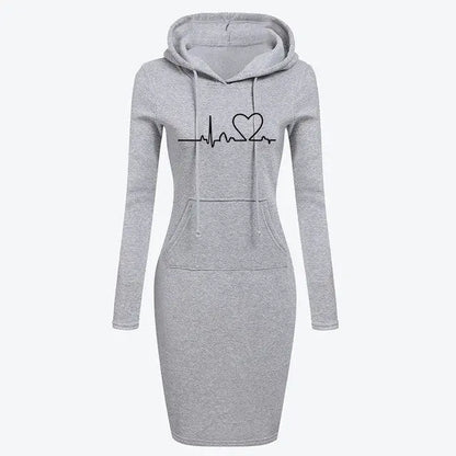 Autumn Winter Women Hoodies Sweatshirts Long-sleeved Dress null