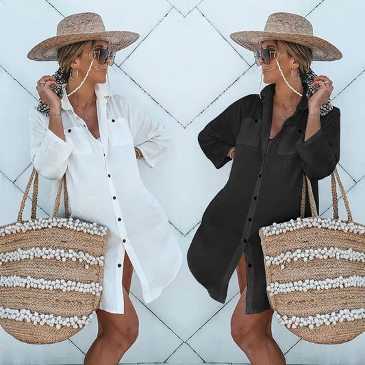 Beach Sunscreen Blouse Shirt Bikini Shawl null