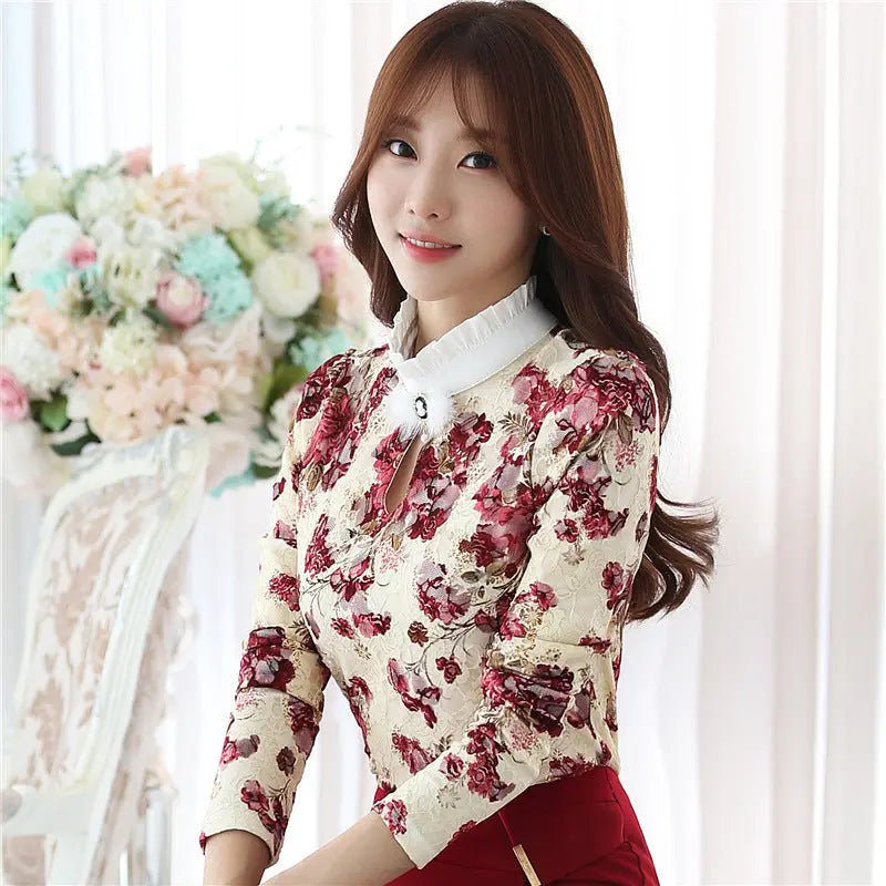 Autumn And Winter Print Tops null