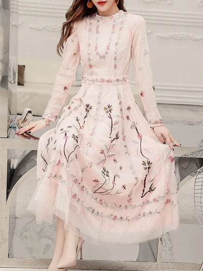Temperament Skirt Heavy Embroidered Thin Dress null