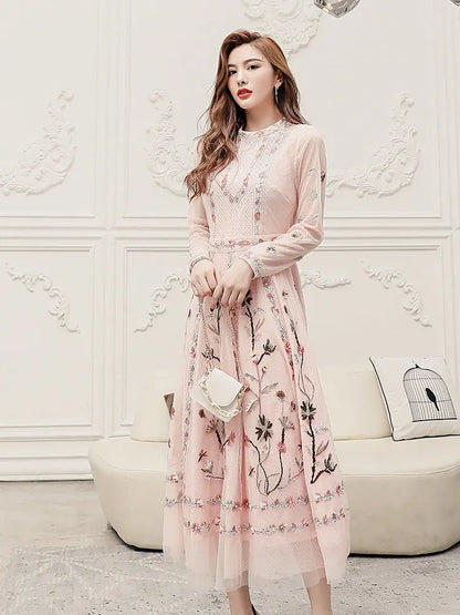 Temperament Skirt Heavy Embroidered Thin Dress null