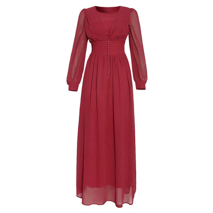 Muslim Women's Clothing Long Sleeve Chiffon Dress null