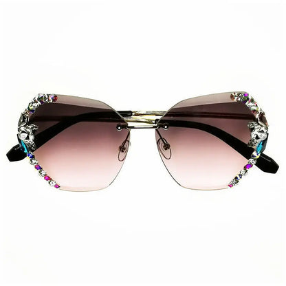 Luxury Rhinestone Square Sunglasses Women Fashion Outdoor Shades null