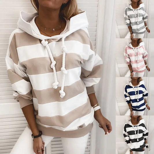 Hooded stripe hooded sweatshirt null