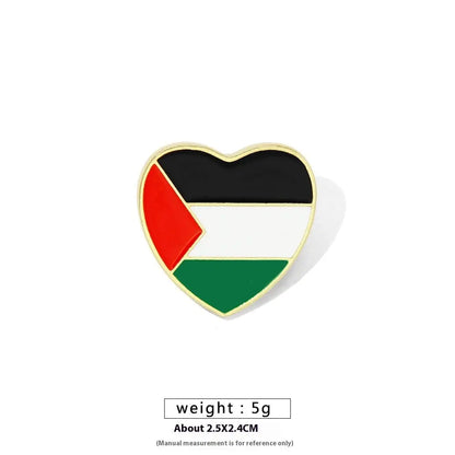 Free Palestine Flag Brooch Gold Badge Clothes Accessories Pin null