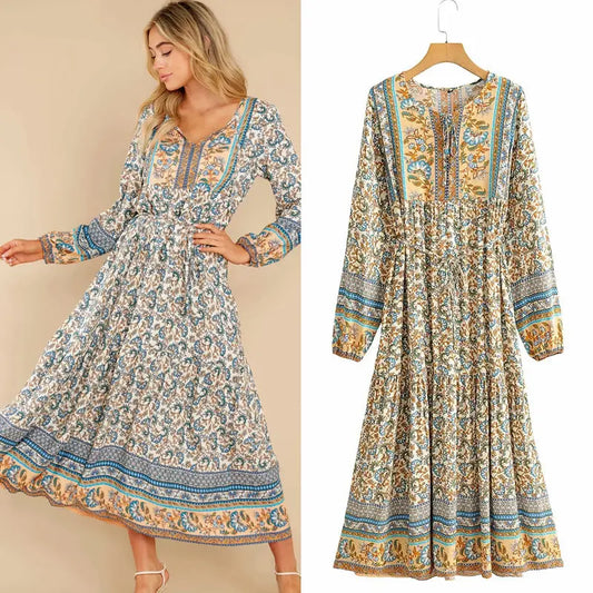 Floral lace-up dresses null
