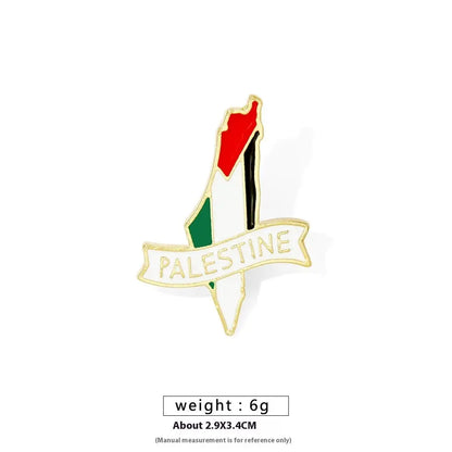 Free Palestine Flag Brooch Gold Badge Clothes Accessories Pin null