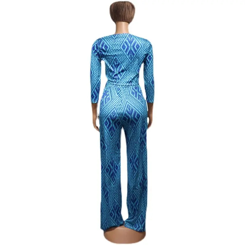 African Women Fashion Tops And Pants Set null
