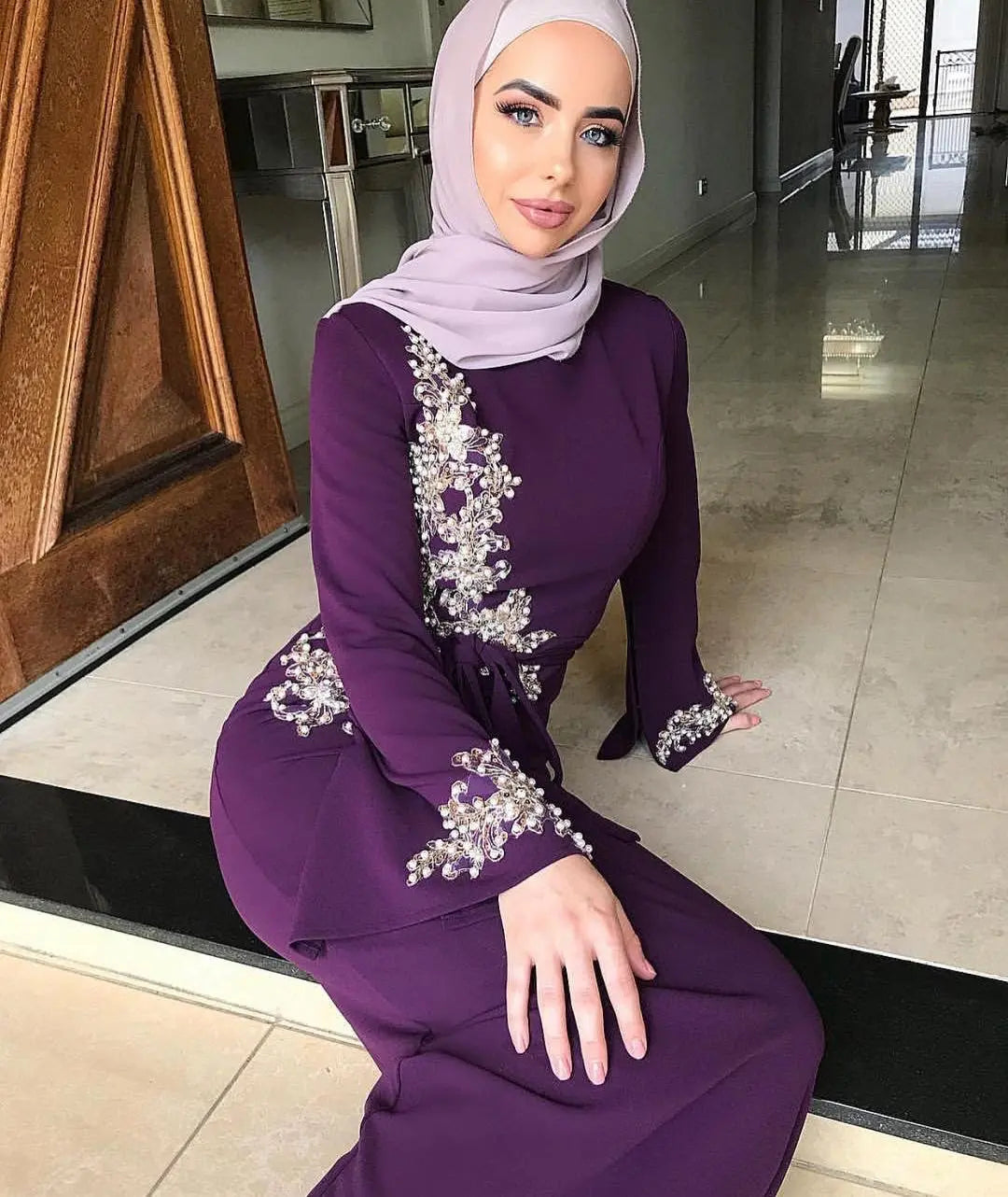 Muslim embroidered dress null