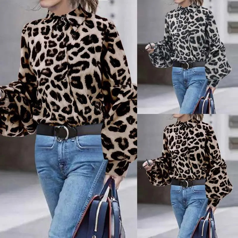 Women Sexy Leopard Print  Tops null