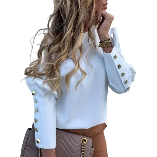 Elegant Women Button Blouse Shirt null