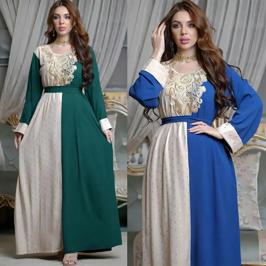 Embroidery Applique Muslim Tunic Robe Dress null