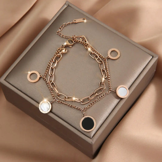 Light Luxury Roman Numeral Pendant Bracelet null