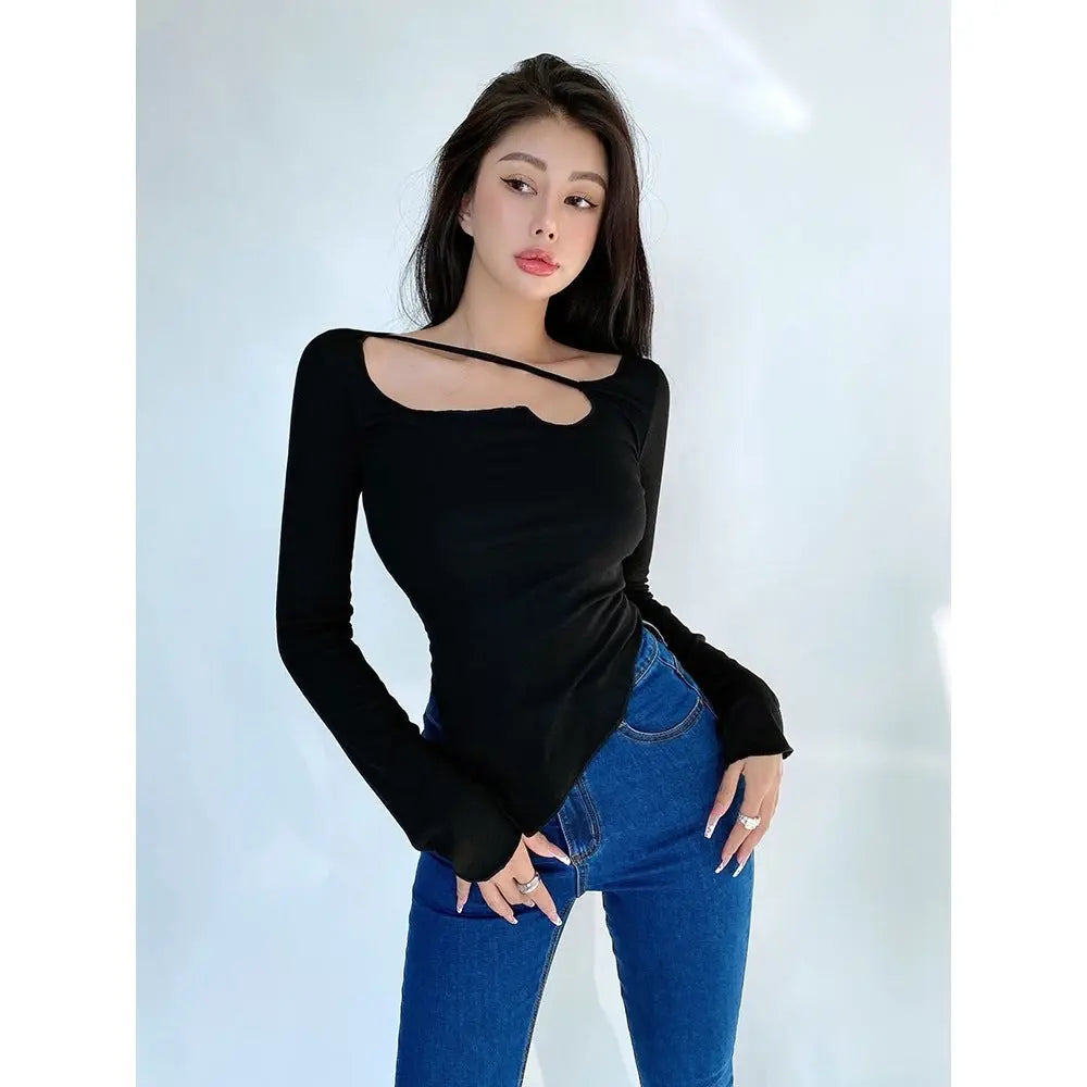Small Slim Irregular Thin Blouse T-shirt null