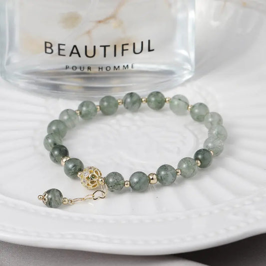 Tassel Light Luxury Green Hair Crystal Bracelet null