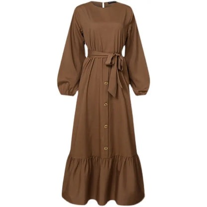 Women's Pullover Round Neck Muslim Dress null