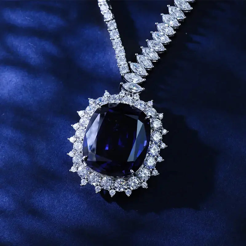 Women's Fashion Synthetic Sapphire Necklace - Nadastore