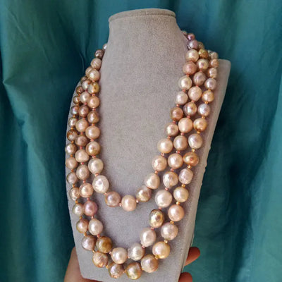 Pure Natural Oversized Pearl Long Necklace Personality Luxurious null