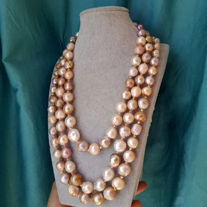 Pure Natural Oversized Pearl Long Necklace Personality Luxurious null