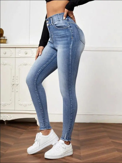 Women's New Fashion Jeans High Elastic Tight Jeans null