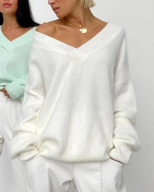 Soft Cashmere Sweater Women Casual LoosePullovers Tops null