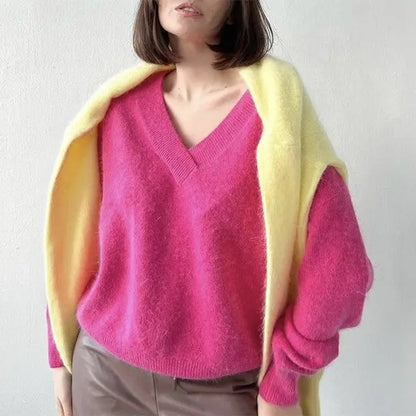Soft Cashmere Sweater Women Casual LoosePullovers Tops null