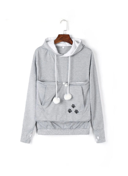 Cute Hoodies Pullover Sweatshirts With Pet Pocket For Cat Clothes Winter Women - Nadastore womens fashion