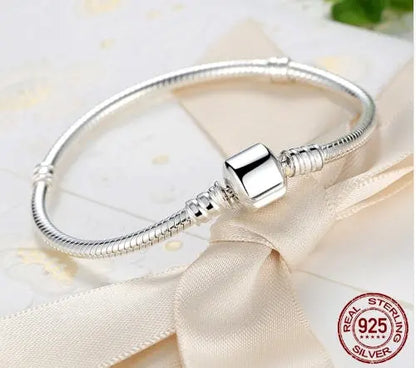 Luxury 100% 925 Sterling Silver Charm Chain Fit Original Bracelet Bangle for Women Authentic Jewelry Pulseira Gift XCHS902 null
